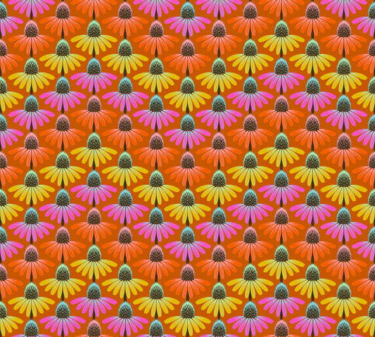 Perennial Borders - Echinacea Rhythm Fire - Anna Maria Textiles