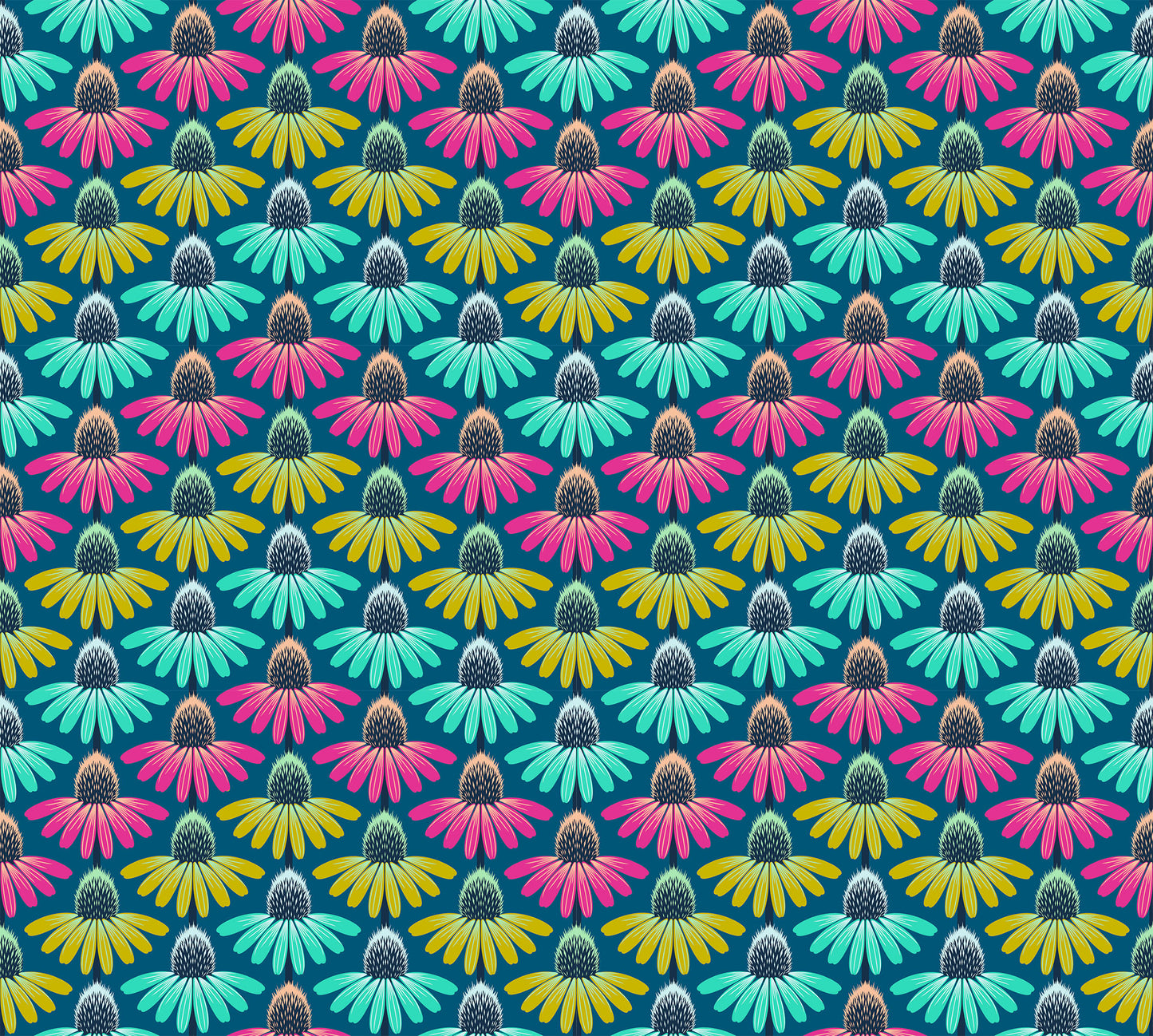 Perennial Borders - Echinacea Rhythm Parade - Anna Maria Textiles