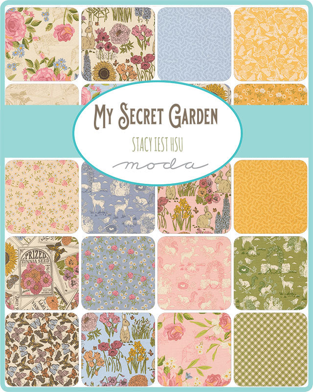My Secret Garden (Stacy Iest Hsu) - Fat Quarter Bundle 26pcs + 1 Panel (36"x43") - Moda