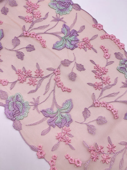 Opaline Lace - 1 Meter Embroidered Tulle Lace