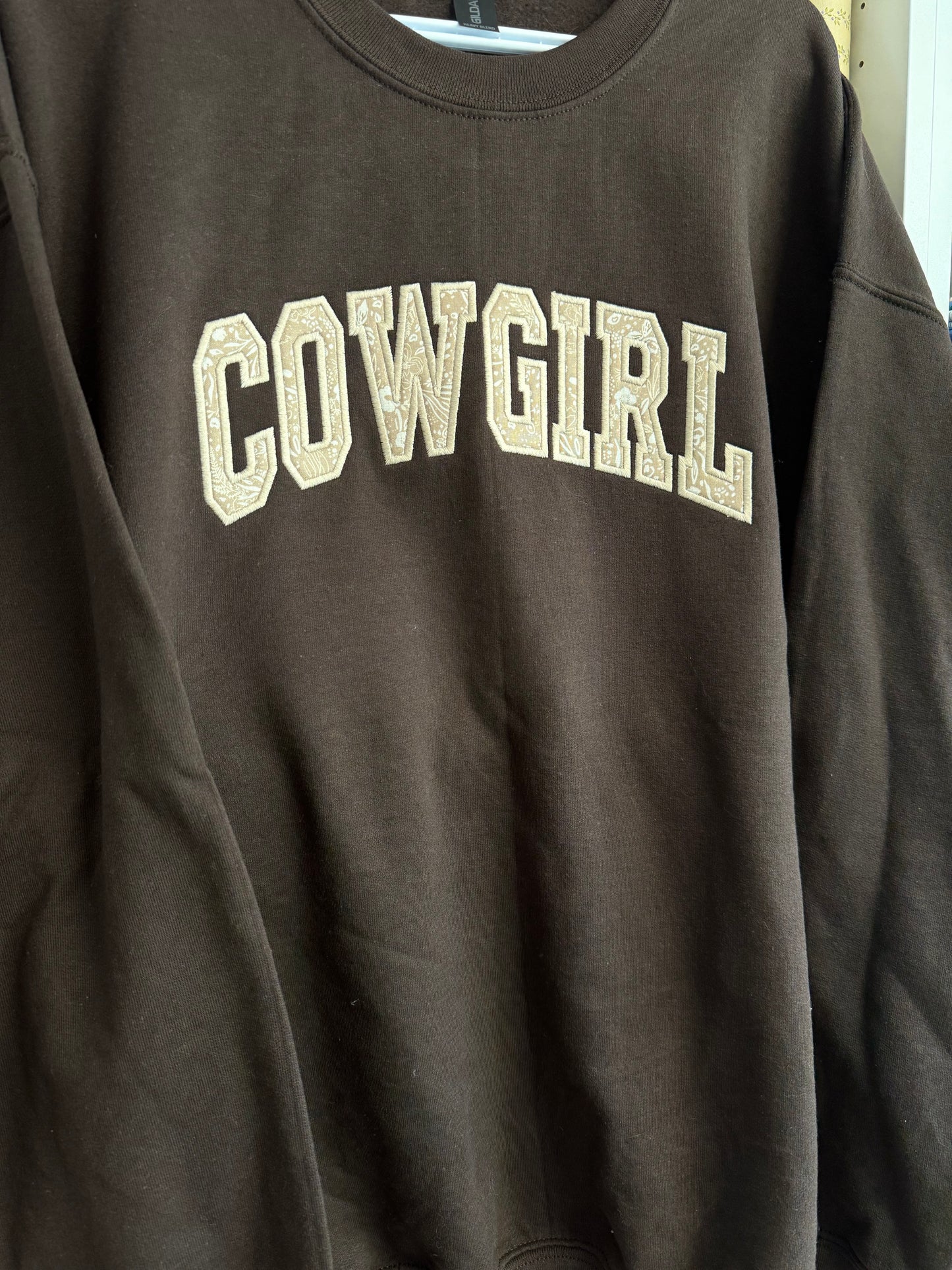 Cowgirl - Embroidered Crewneck or Hoodie (Brown)