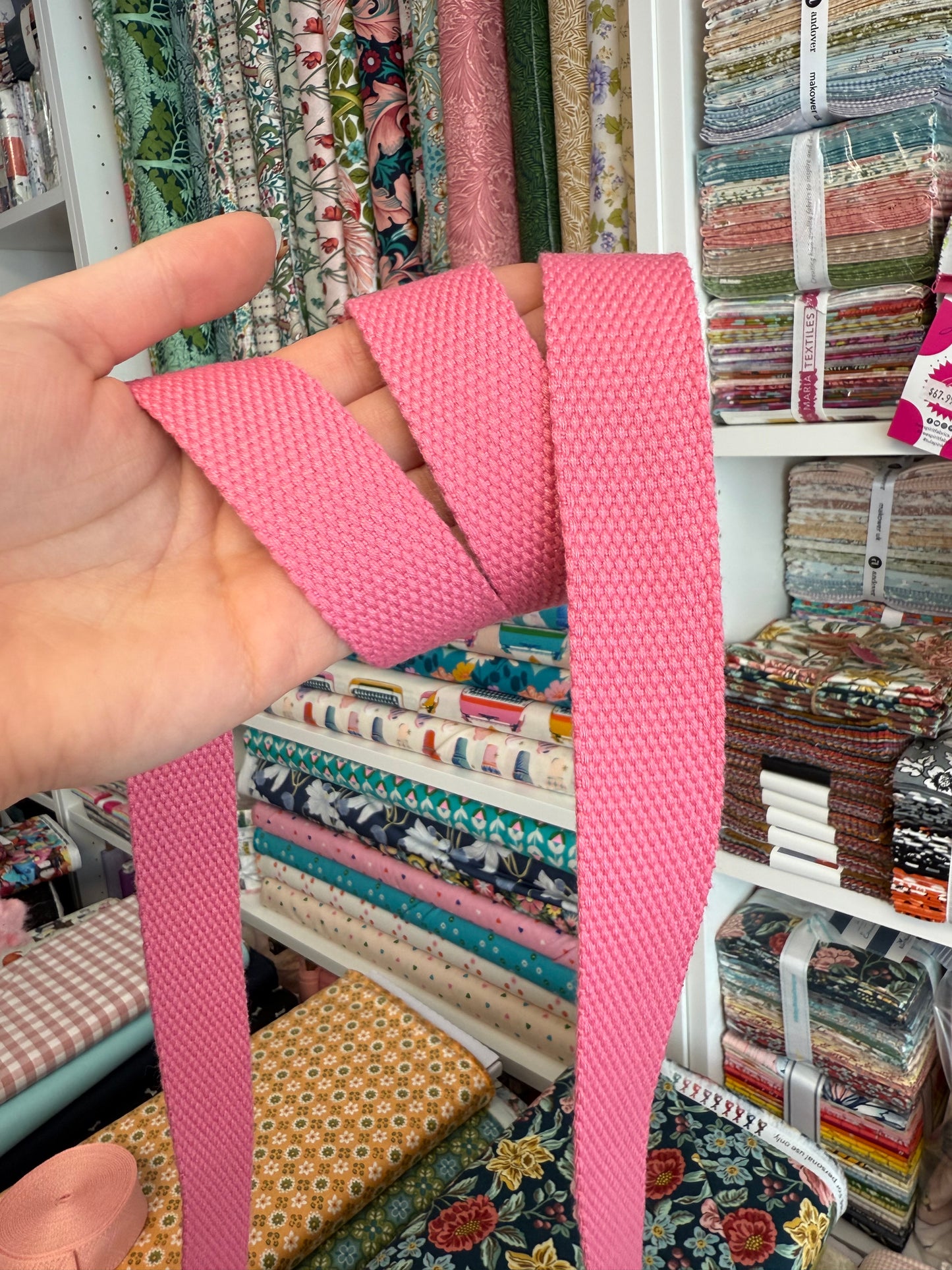 Sangle en coton/polyester - 1" - 1.5" (naturel, rose et noir)