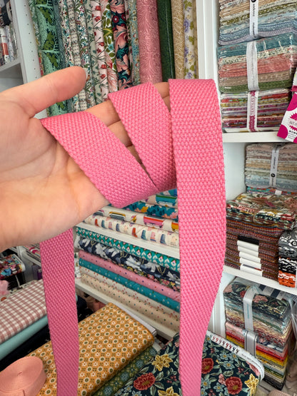 Sangle en coton/polyester - 1" - 1.5" (naturel, rose et noir)