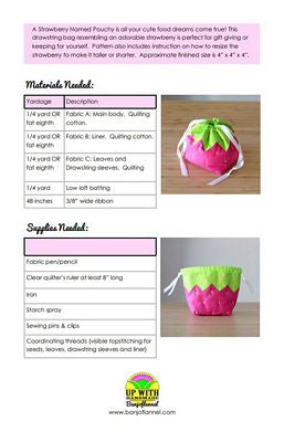 Strawberry Named Pouchy Pattern - Banjoflannel