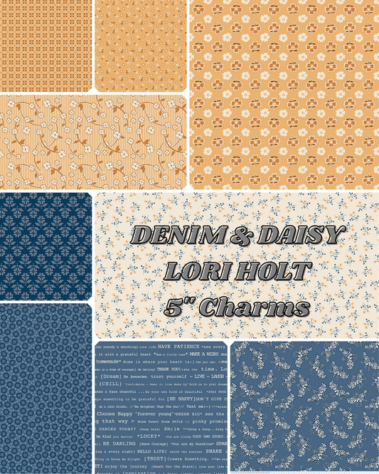 **PRE-ORDER** Denim & Daisy - 5" Charms - Lori Holt