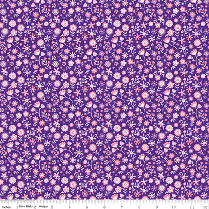 Purple Unicorn Kingdom Flowers - Riley Blake Designs