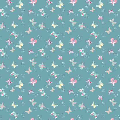 Poppy and Posey - Butterflies Teal - Riley Blake Designs