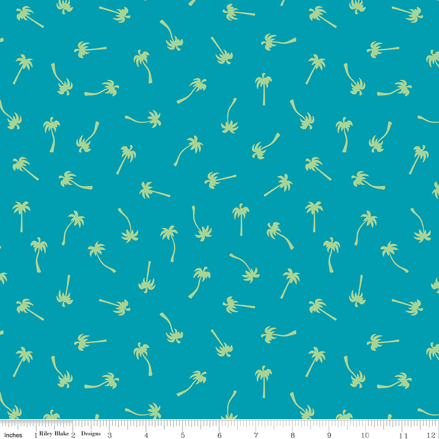 Sunshine Blvd - Teal Palm Trees - Riley Blake Designs