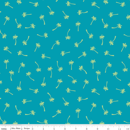 Sunshine Blvd - Teal Palm Trees - Riley Blake Designs