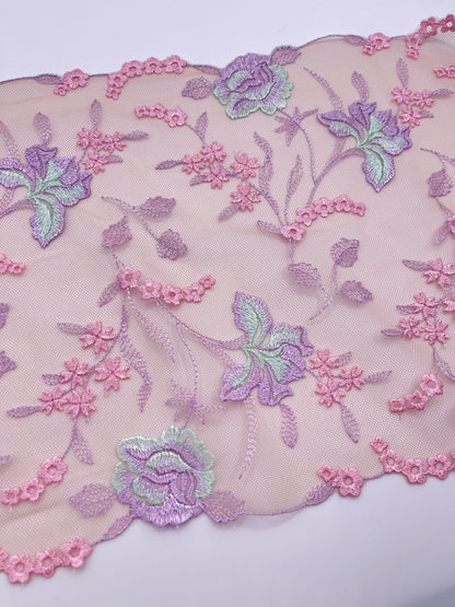 Opaline Lace - 1 Meter Embroidered Tulle Lace