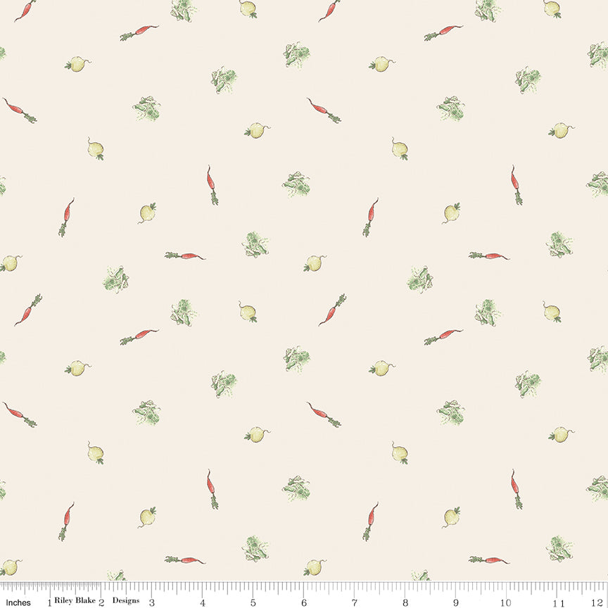 The Tale of Peter Rabbit - Veggies Cream - Riley Blake Designs
