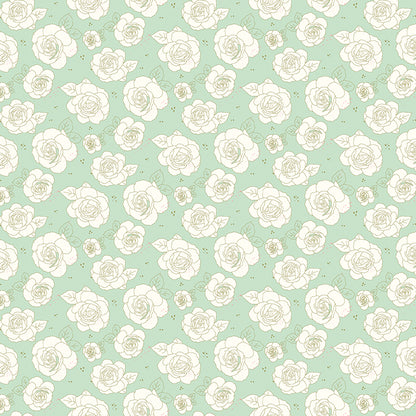 Sunsetridge by Minki Kim - Mint Flowers - Riley Blake Designs