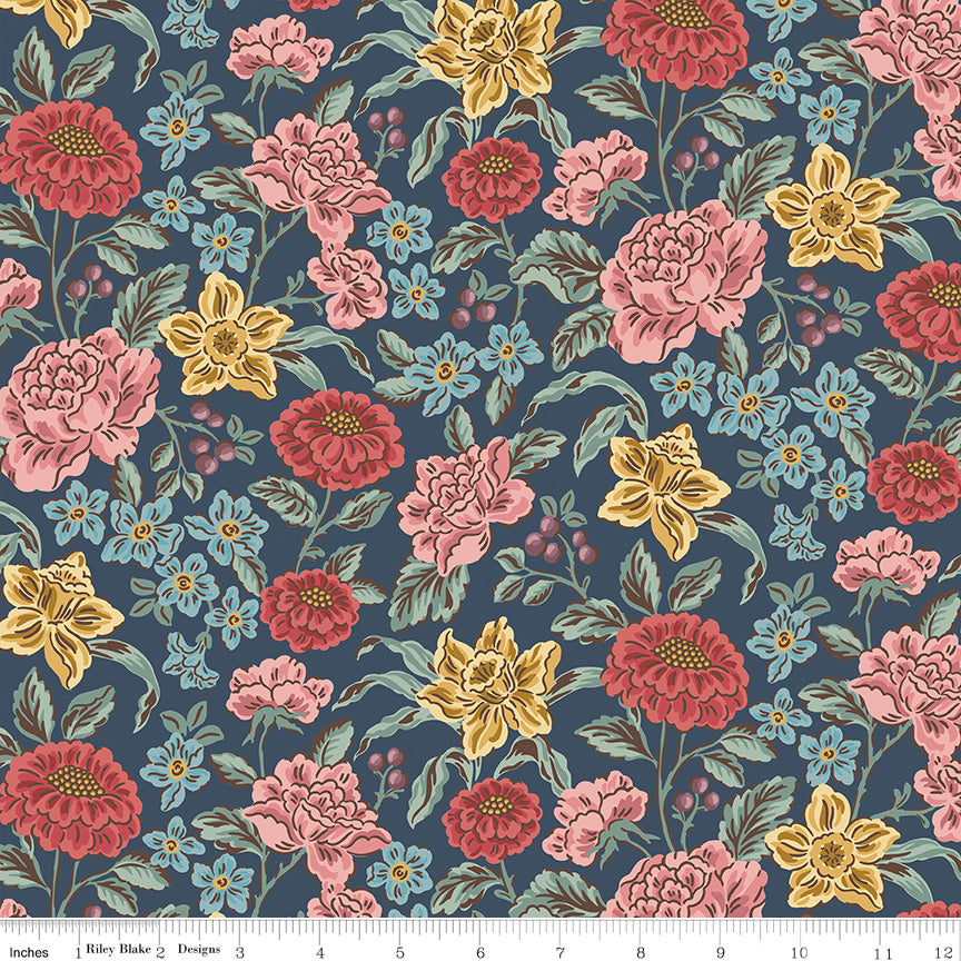 Emma (Jane Austen) - Navy Hartfield - Riley Blake Designs