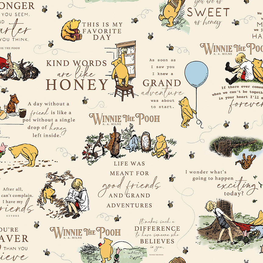 Winnie the Pooh (Echo Park Paper co) - Cream Main - Riley Blake Designs