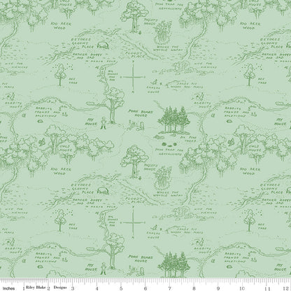 Winnie the Pooh (Echo Park Paper co) - Green Map - Riley Blake Designs