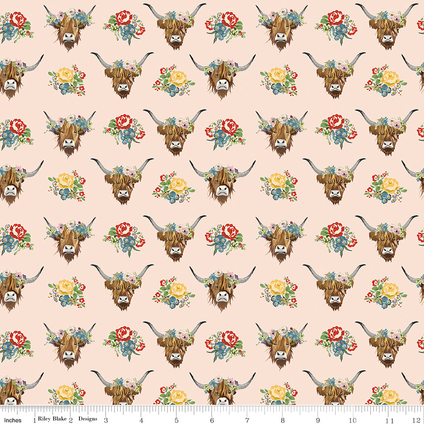 Cowgirl (Echo Park Paper Co.) - Blush Highland Cows - Riley Blake Design