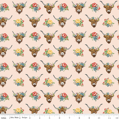 Cowgirl (Echo Park Paper Co.) - Blush Highland Cows - Riley Blake Design