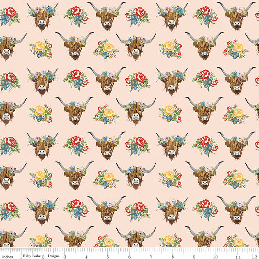 Cowgirl (Echo Park Paper Co.) - Blush Highland Cows - Riley Blake Design