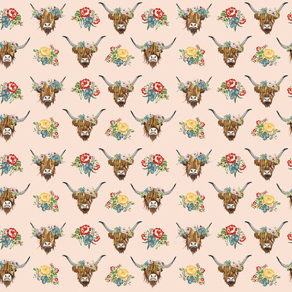 Cowgirl (Echo Park Paper Co.) - Blush Highland Cows - Riley Blake Design