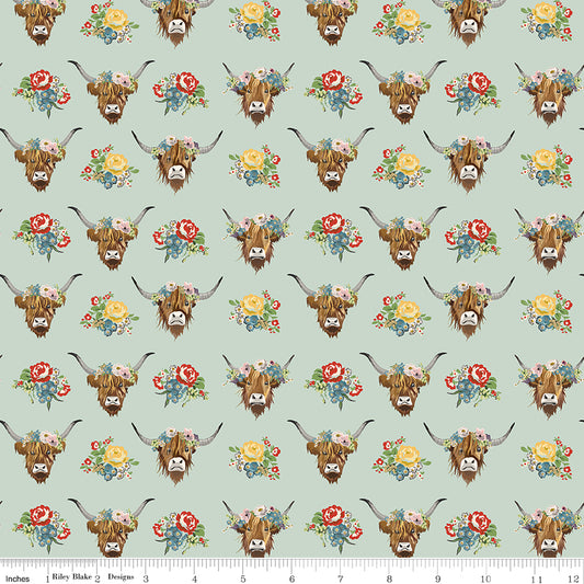 Cowgirl (Echo Park Paper Co.) - Misty Highland Cows - Riley Blake Design
