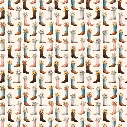 Cowgirl (Echo Park Paper Co.) - Cream Boots - Riley Blake Design