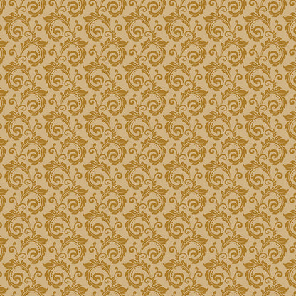 Christmas Greetings (Sandy Gervais) - Gold Scroll - Riley Blake Designs