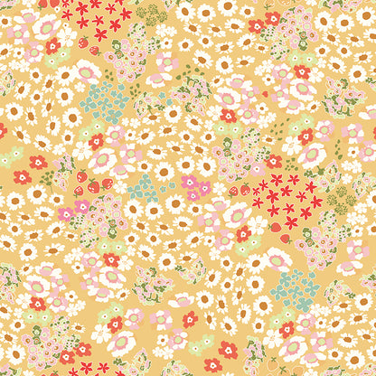 **PRÉCOMMANDE**  Cotton Nook - Flowerbed (Yellow) - Minki Kim (Riley Blake Designs)