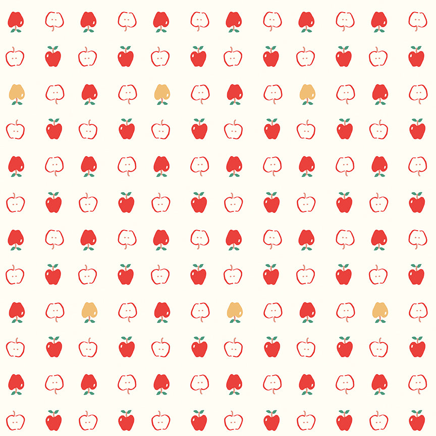 **PRÉCOMMANDE**  Cotton Nook - Apples (Vintage White) - Minki Kim (Riley Blake Designs)