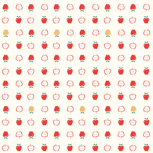 **PRE-ORDER** Cotton Nook - Apples (Vintage White) - Minki Kim (Riley Blake Designs)