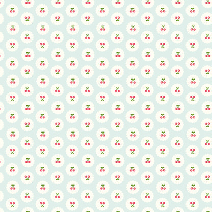 **PRÉCOMMANDE**  Cotton Nook - Cherries (Bleached Denim) - Minki Kim (Riley Blake Designs)