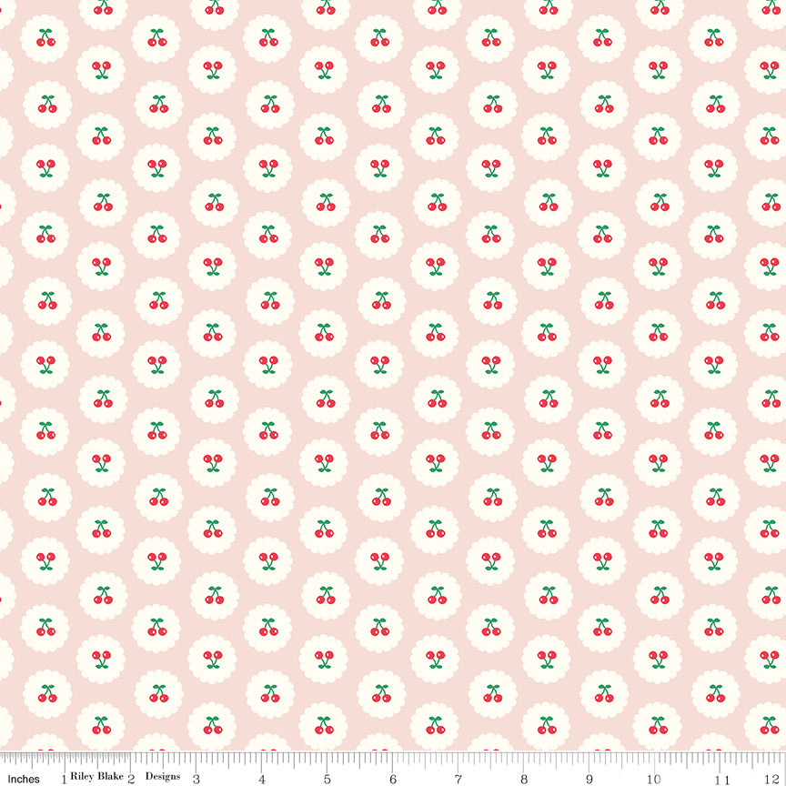 **PRÉCOMMANDE**  Cotton Nook - Cherries (Blush) - Minki Kim (Riley Blake Designs)