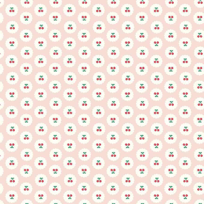 **PRÉCOMMANDE**  Cotton Nook - Cherries (Blush) - Minki Kim (Riley Blake Designs)