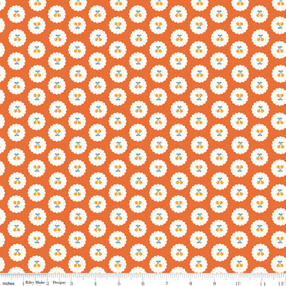 **PRÉCOMMANDE**  Cotton Nook - Cherries (Orange) - Minki Kim (Riley Blake Designs)