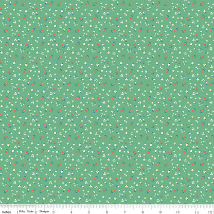 **PRÉCOMMANDE** Cotton Nook - Flowers (Green) - Minki Kim (Riley Blake Designs)