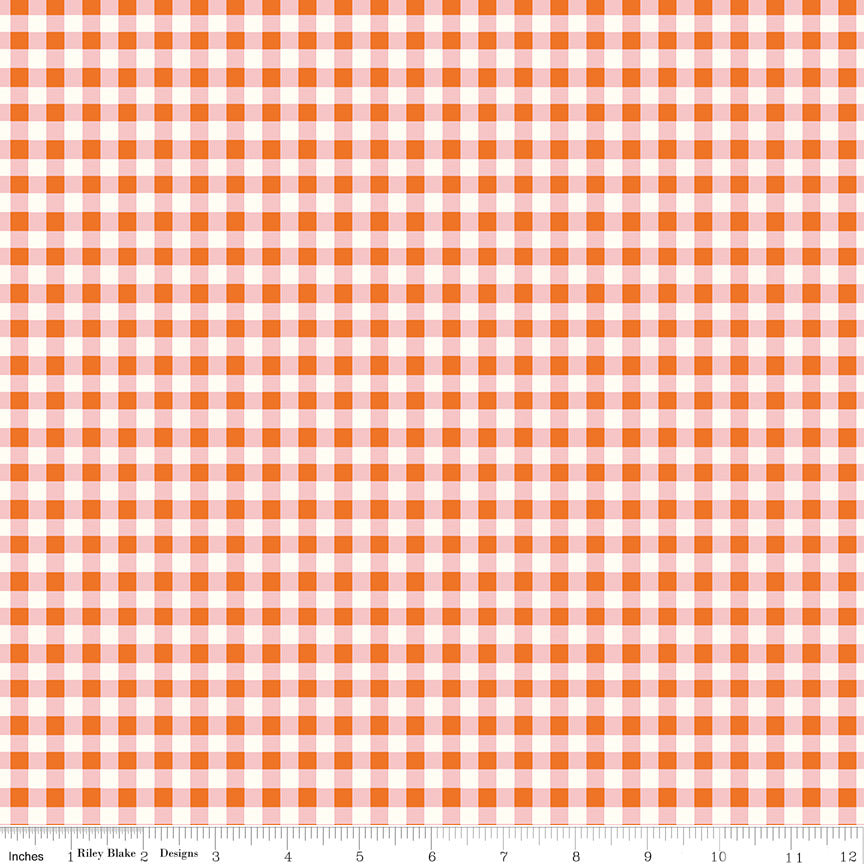 **PRE-ORDER** Cotton Nook - Plaid (Orange) - Minki Kim (Riley Blake Designs)