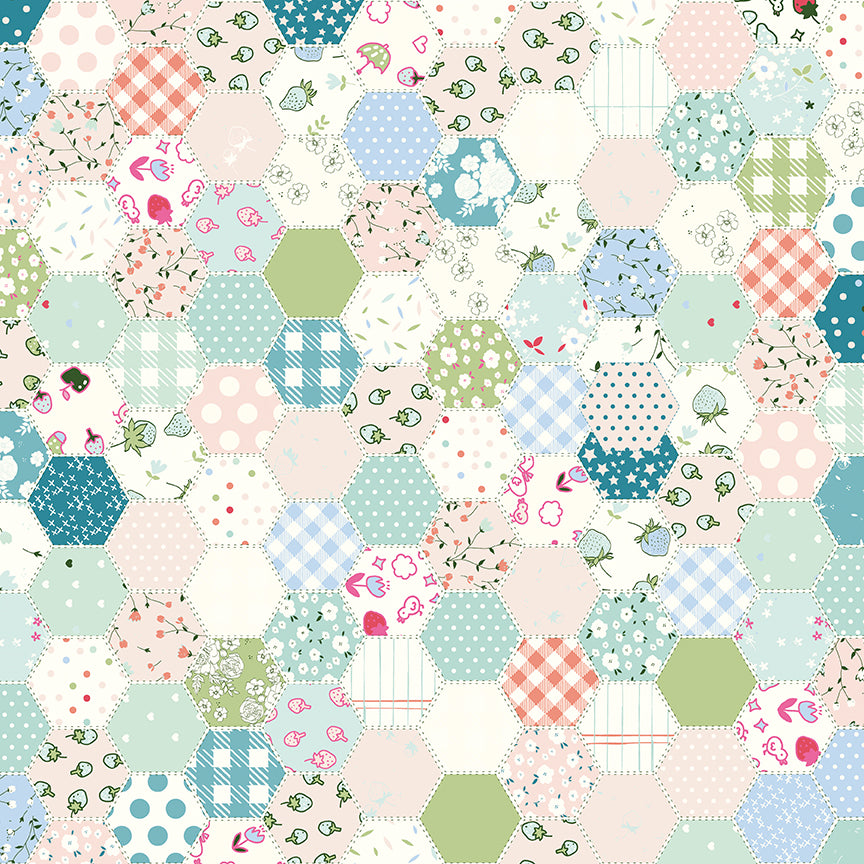 **PRE-ORDER** Ashmere - Hexies (Blue) - Minki Kim (Riley Blake Designs)