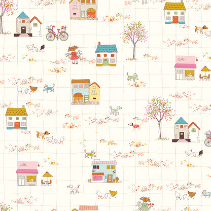 **PRE-ORDER** Ashmere - Little Town (Cream) - Minki Kim (Riley Blake Designs)
