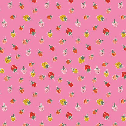 **PRE-ORDER** Ashmere - Strawberries (Pink) - Minki Kim (Riley Blake Designs)