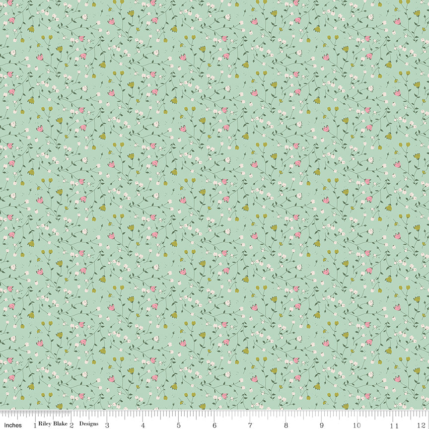**PRÉCOMMANDE** Ashmere - Flower (Sage) - Minki Kim (Riley Blake Designs)