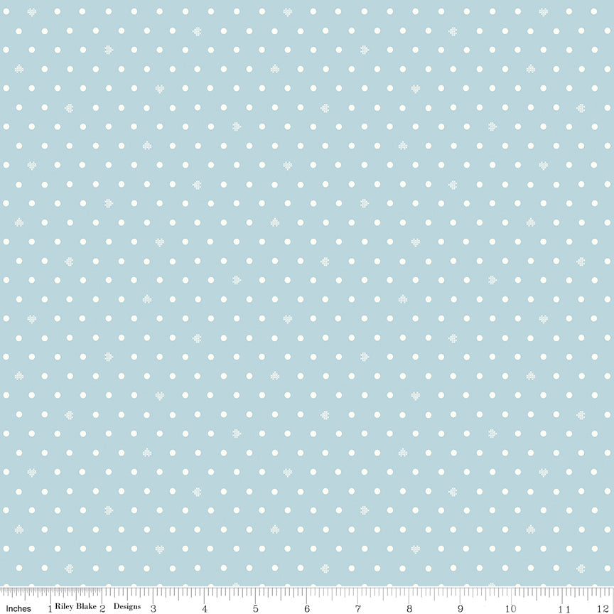 **PRE-ORDER** Ashmere - Heart Dots (Light Blue) - Minki Kim (Riley Blake Designs)