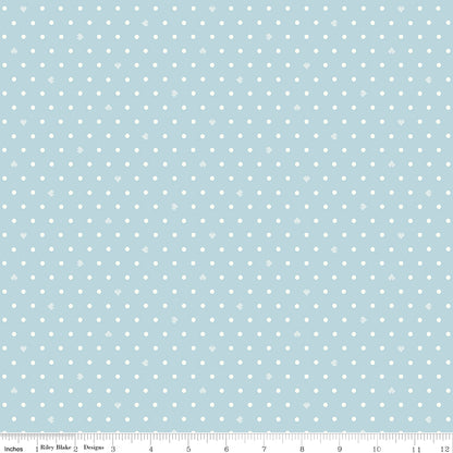 **PRE-ORDER** Ashmere - Heart Dots (Light Blue) - Minki Kim (Riley Blake Designs)