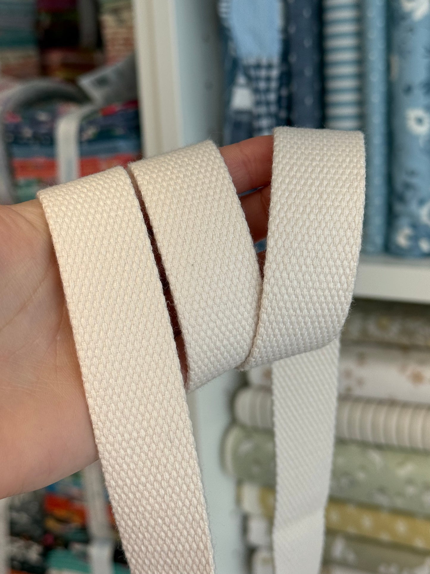Sangle en coton/polyester - 1" - 1.5" (naturel, rose et noir)