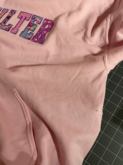 2XL Light Pink QUILTER Hoodie - OUPS (SMALL HOLE)