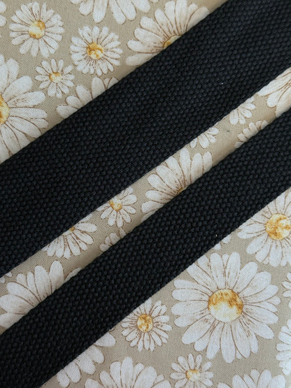 Sangle en coton/polyester - 1" - 1.5" (naturel, rose et noir)