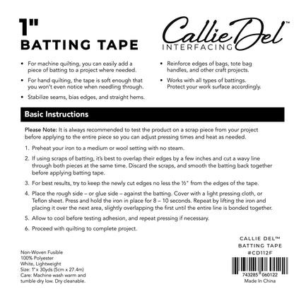 Ruban adhésif pour batting Callie Del® 1 po x 30 vg