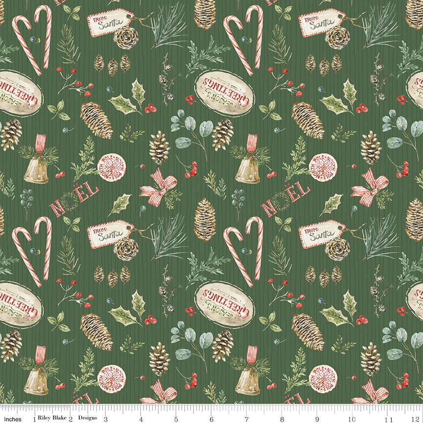 Holiday Spirit (Lisa Audit) - Green Main - Riley Blake Designs