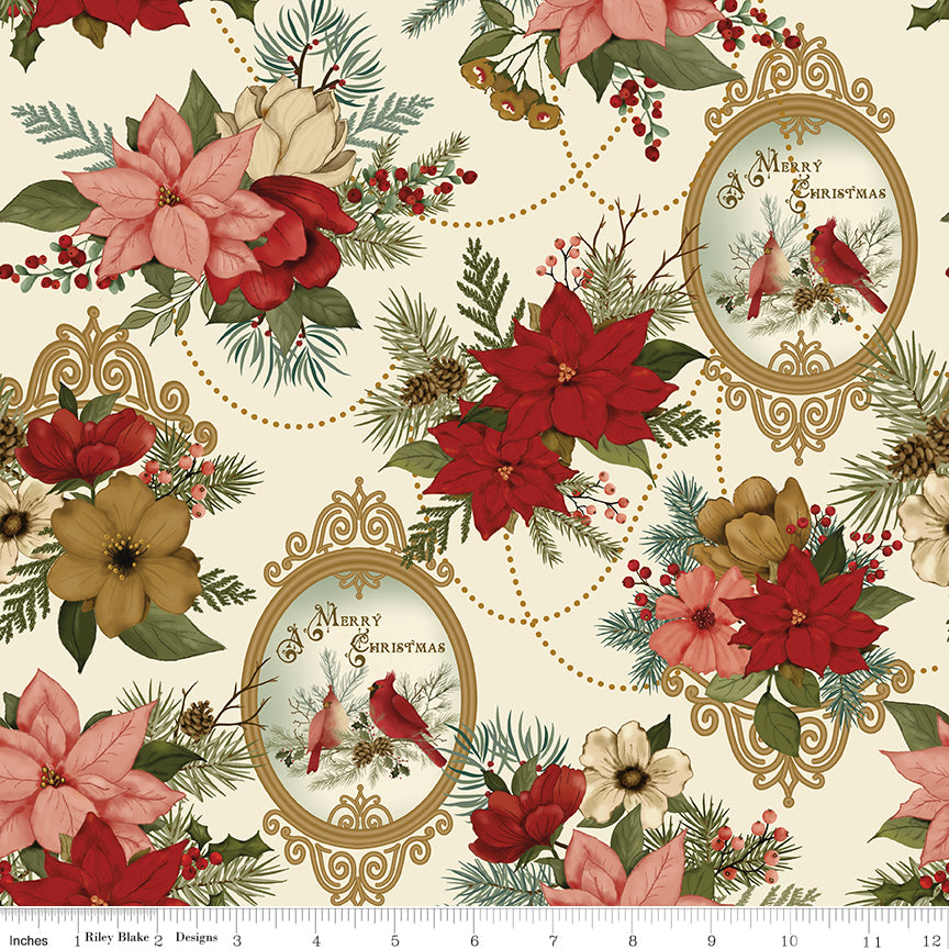 Christmas Greetings (Sandy Gervais) - Creme Main - Riley Blake Designs