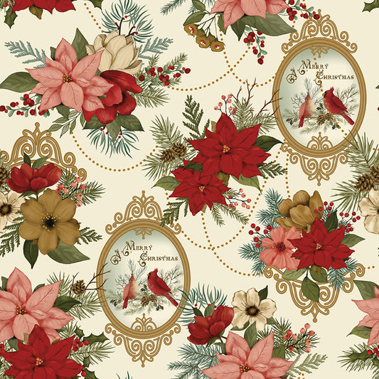 Christmas Greetings (Sandy Gervais) - Creme Main - Riley Blake Designs