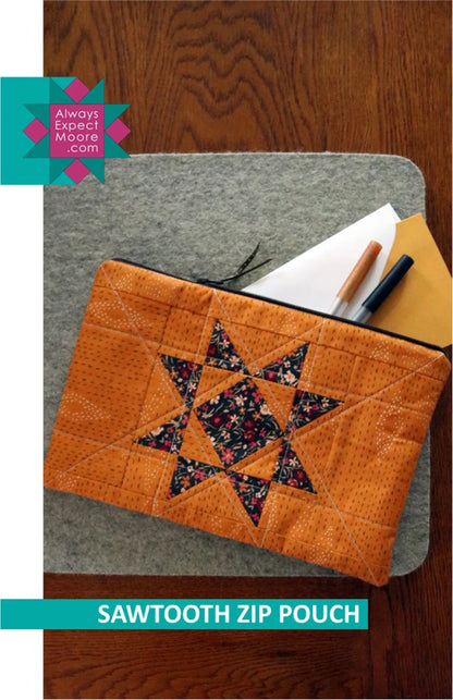 Sawtooth Zip Pouch - Always Expect More Pattern