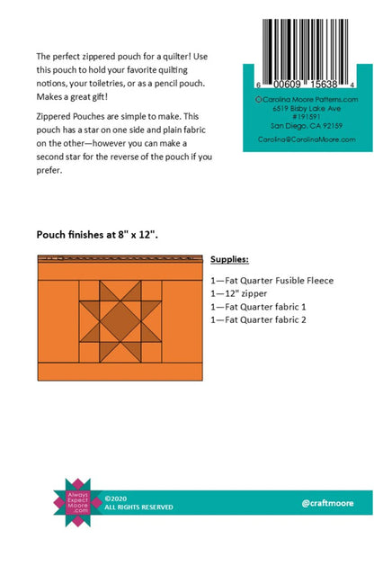 Sawtooth Zip Pouch - Always Expect More Pattern